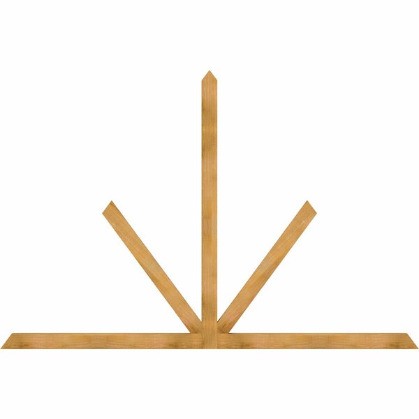 Ekena Millwork Saratoga Rough Sawn Timber Gable Bracket, Western Red Cedar, 108"W x 72"H x 2"D x 4"F, 16/12 Pitch GBW108X72X0204SAR00RWR - main